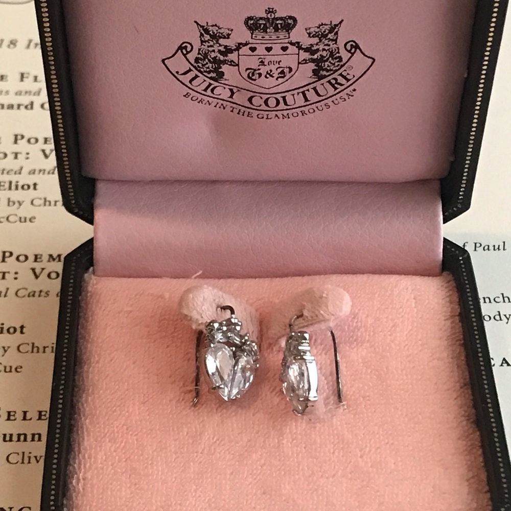Y2K mcbling Juicy Couture Crystal heart earrings NWT Vintage